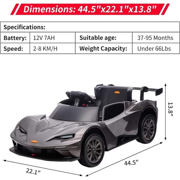 dimension image slide 0 of 3, 12V Ride On Car for Kids