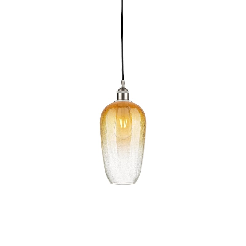 Innovations Lighting 616-1P-15-7 Brookhaven Flute Pendant Brookhaven - Brushed Satin Nickel / Amber