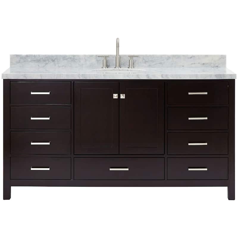 Ariel A067SCWOVO Cambridge 67" Free Standing Single Oval Basin Vanity - Espresso - Espresso Finish