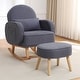 preview thumbnail 13 of 46, HOMYKA 27.95” Wide Rocking Chair with Ottomans for Nursery and Living Room