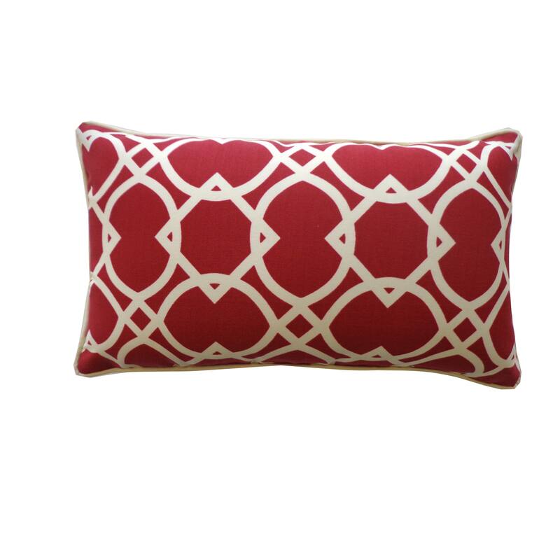 Jiti Outdoor Waterproof Sunbrella Traditional Geometric Patterned Rectangle Lumbar Pillows Cushions for Outdoor Pool Patio Chair