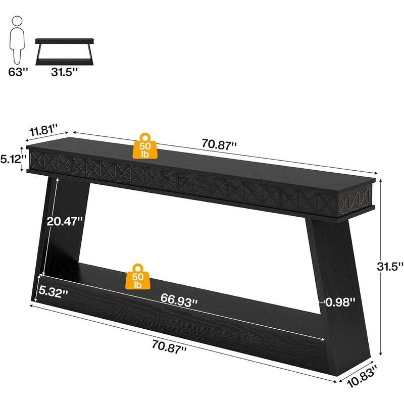 2-Tiered Versatile Entryway Console Table