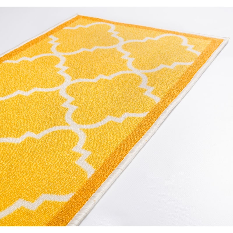Well Woven Modern Bold Lattice Non-Skid Backing Runner Rug - 2' x 7'
