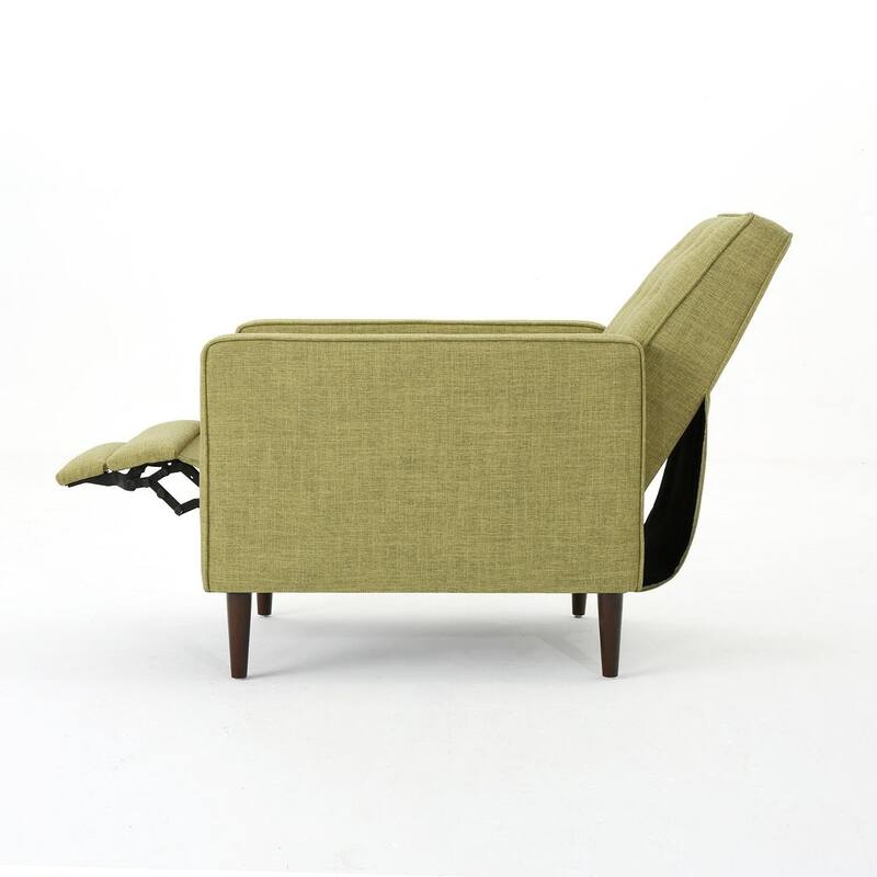 Mid-Century Modern Fabric Recliner Chair with Birch Legs by Christopher Knight Home