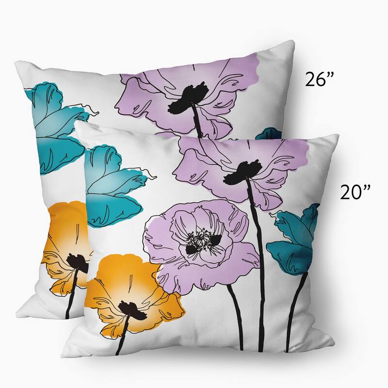 Popping Poppies Decorative Throw Pillow