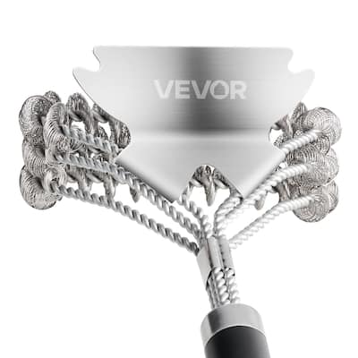 17" Heavy Duty BBQ Grill Cleaner with Wire Brush and Scraper Safe for All Grate Types Including Smoker - 17.32” x 6.69” x 2.95”