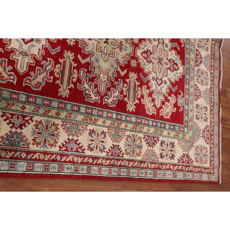 Red Kazak Oriental Area Rug Hand-Knotted Bedroom Wool Carpet - 5'1" x 6'8"