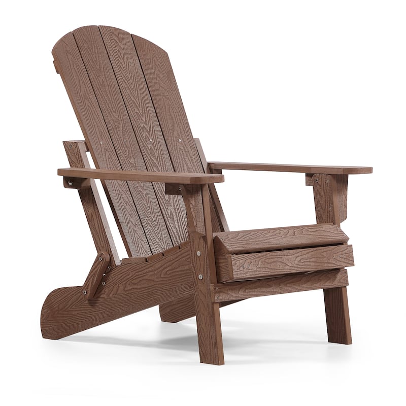 Hurley Folding Poly Adirondack Chair with Pull-out Ottoman (Set of 2)