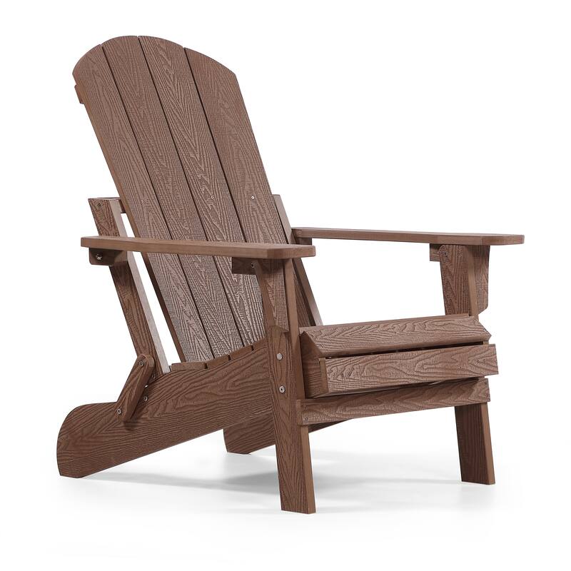 Seaton Folding Poly Adirondack Chair with Pull-out Ottoman, Set of 2