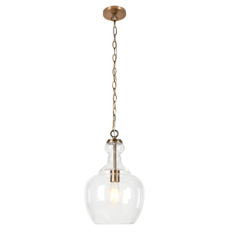 Verona 11" Wide Pendant with Glass Shade - 11" Wide