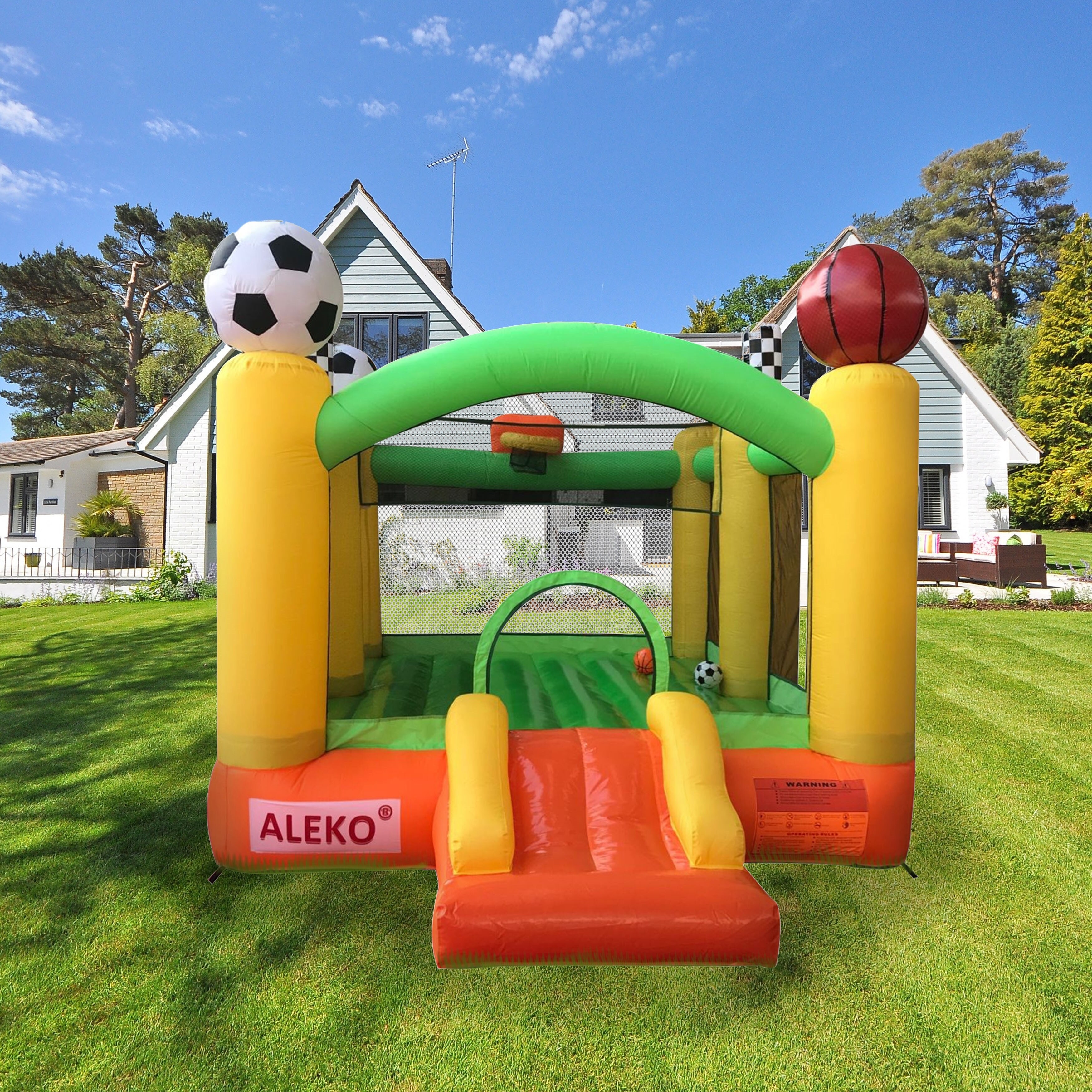 Shop Aleko Inflatable Bounce House With Basketball Rim Soccer