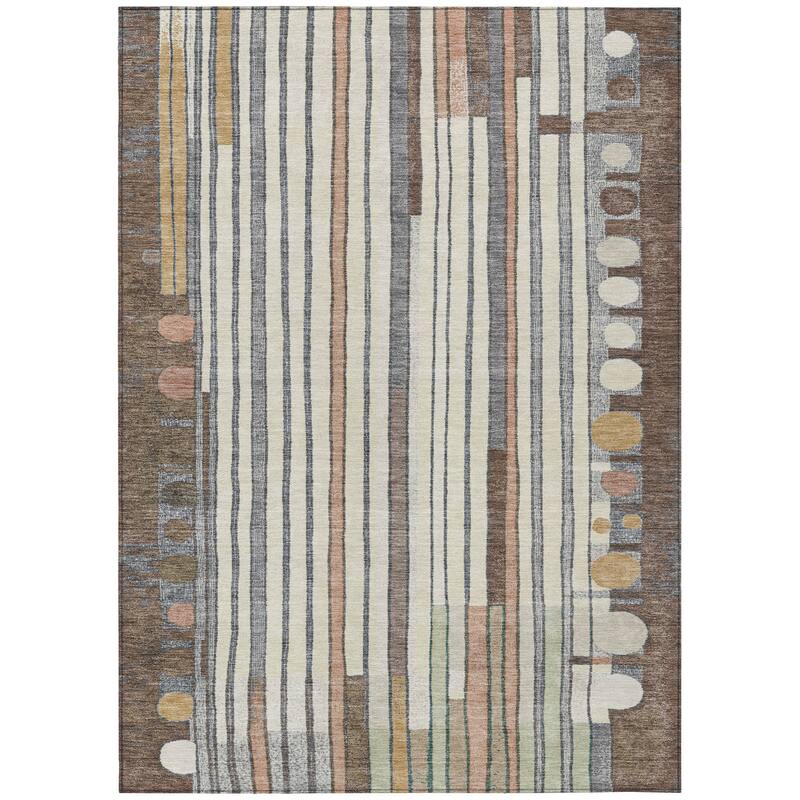 Machine Washable Indoor/Outdoor Casual Contemporary Chantille Rug