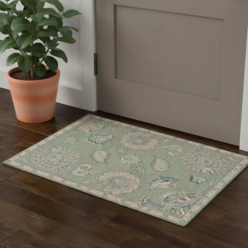 HomeRoots Floral Traditional Rectangle Area Rug - 2' X 3' - 2' X 3'