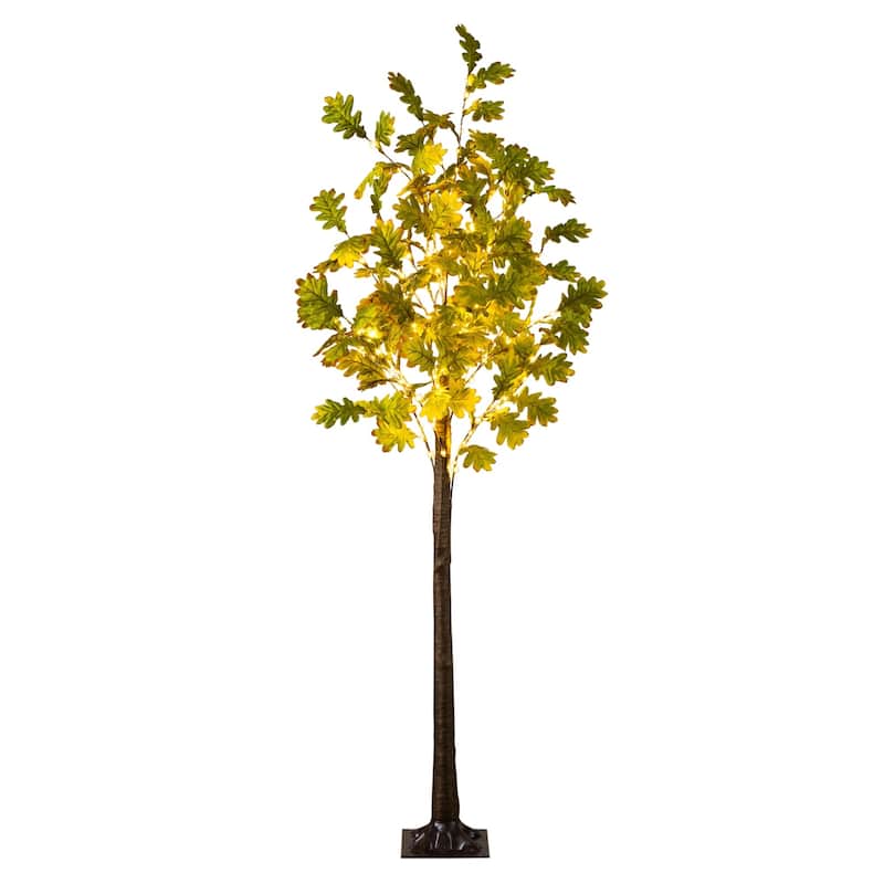 Pre-Lit Oak Fall Harvest Artificial Tree - 5' - Warm White LED Lights