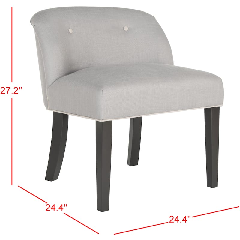 SAFAVIEH Hayley Grey/ Taupe Cotton Blend Vanity Chair - 24.4" x 24.4" x 27.2" - 24Wx24Dx27H
