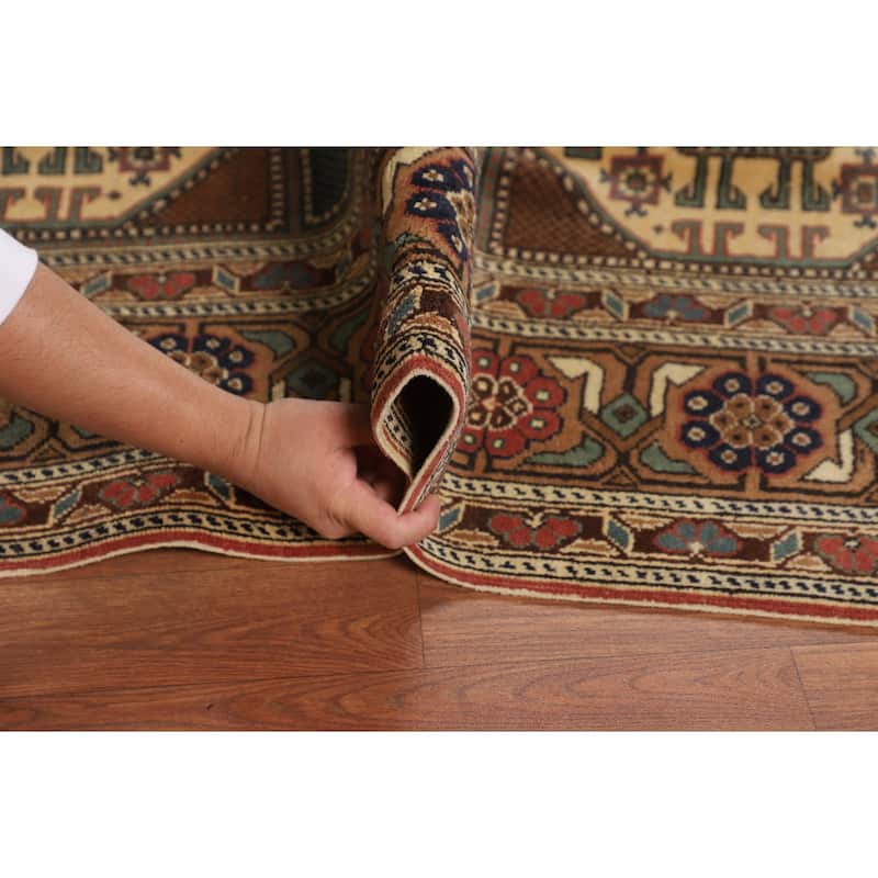 Geometric Anatolian Turkish Vintage Area Rug Handmade Wool Carpet - 6'7" X 9'8"