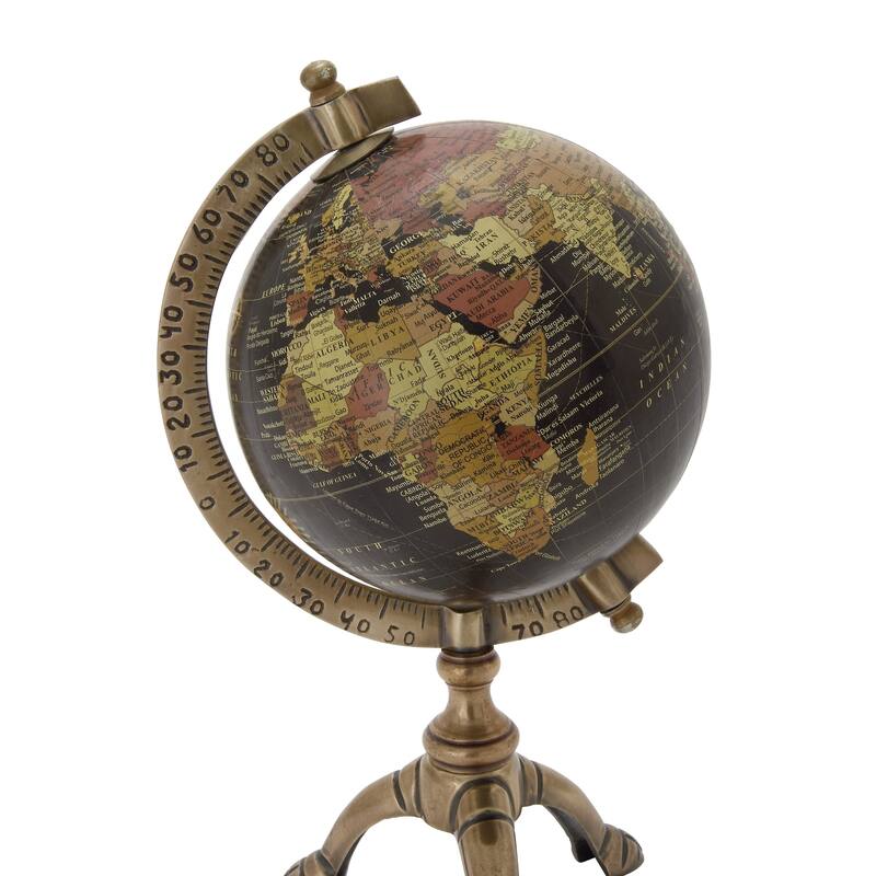 Brown Aluminum Rustic Globe 12 x 7 x 6 - 7 x 6 x 12