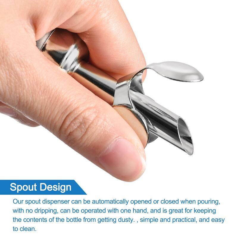 4PCS Stainless Steel Pourers, Auto Flip Olive Oil Dispenser Spout