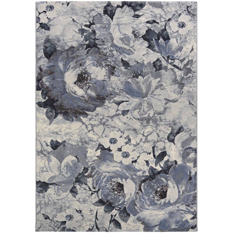 Provencal Floret Gray Area Rug