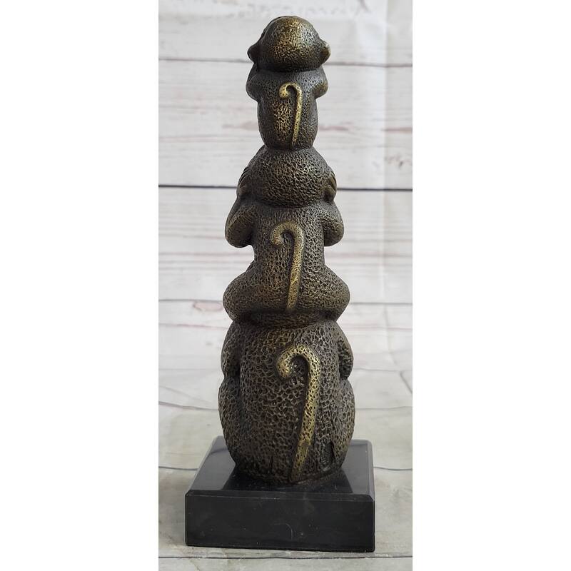 Vienna Bronze Monkey 3 Monkeys Trophy Collector Sculpture Hot Cast Figurine Sale