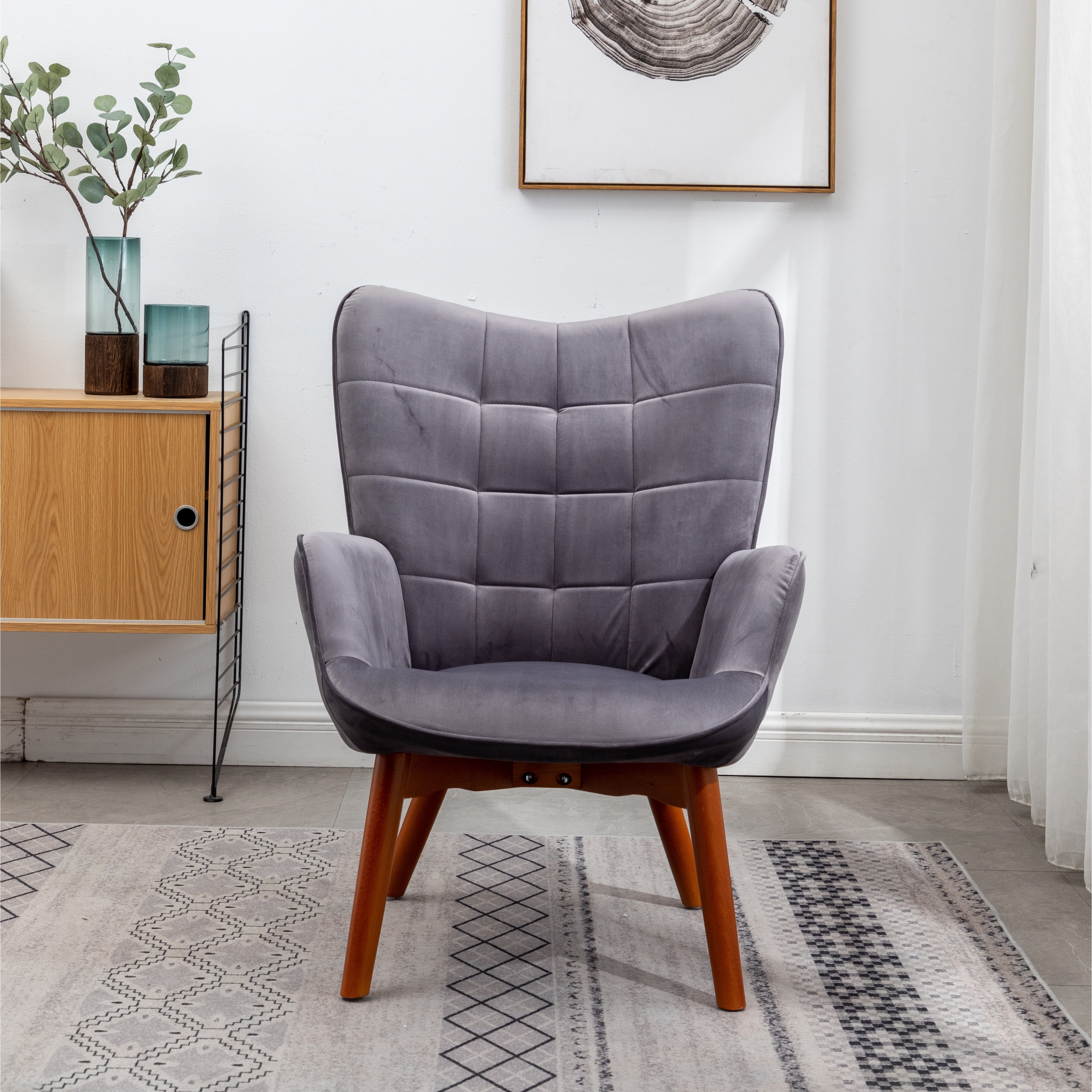 Carson carrington aasen contemporary silky hotsell velvet tufted accent chair