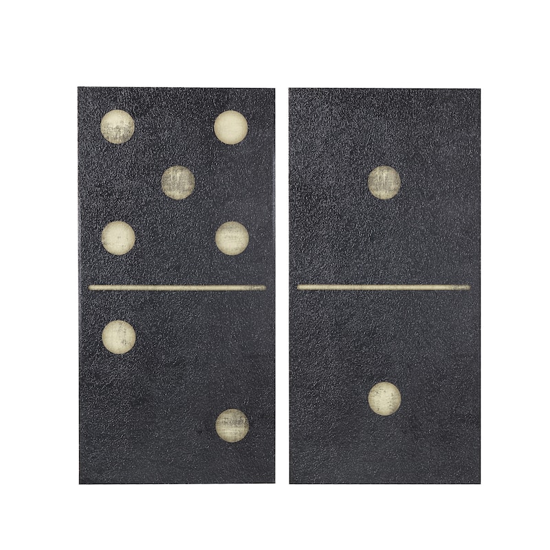 INK+IVY Two Black Dominos 2-piece Canvas Wall Art Set