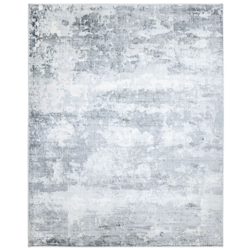 Overton Handmade Modern Contemporary Abstract Area Rug - 8' x 10' - Bone