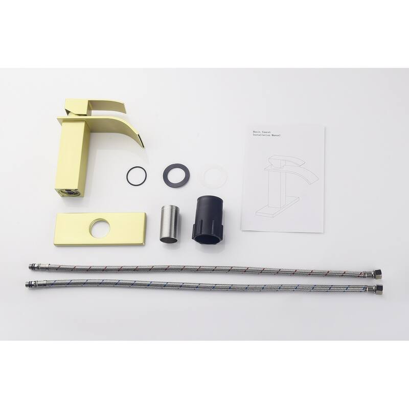 Waterfall Spout Single Handle Bathroom Sink Faucet