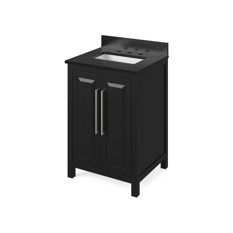 Jeffrey Alexander VKITCAD24R-GRANITE Cade 24" Free Standing Vanity Set - Black / Black - Anthracite Finish