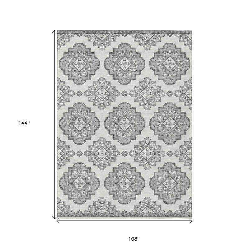 HomeRoots Medallion Transitional Rectangle Outdoor Rug