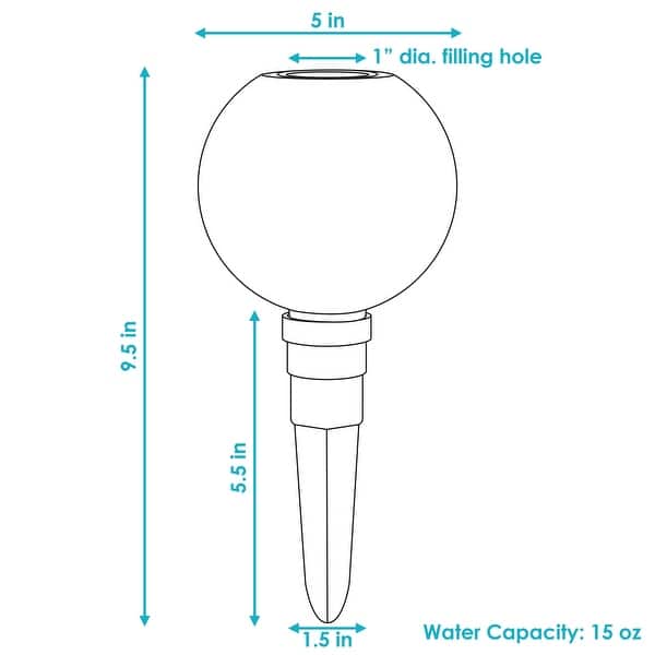 Sunnydaze Mosaic Glass Plant Watering Bulb with Clay Spike