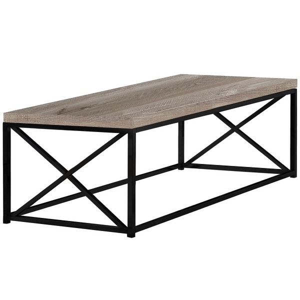 44" Taupe Brown Contemporary Rectangular Coffee Table - N/A