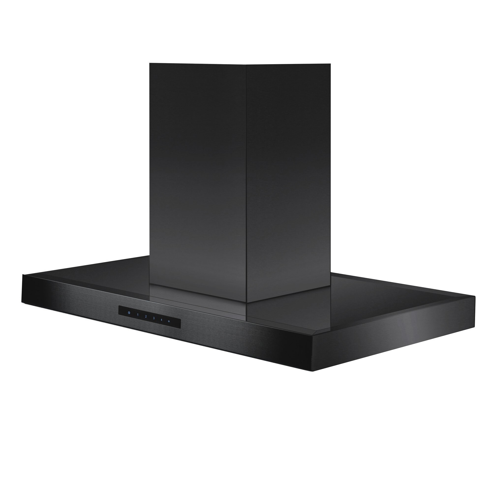 black stainless convertible range hood