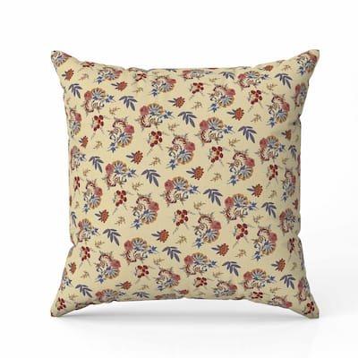 Rose Dreams Faux Suede Reversible Throw Pillow Cream and Blue