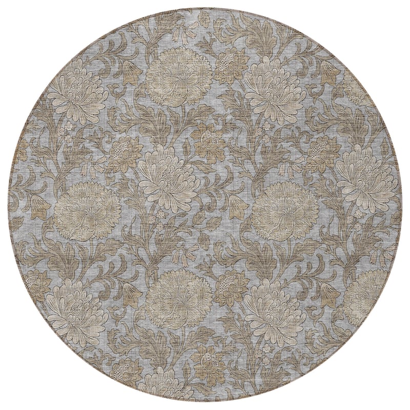 HomeRoots Floral Transitional Rectangle Outdoor Rug