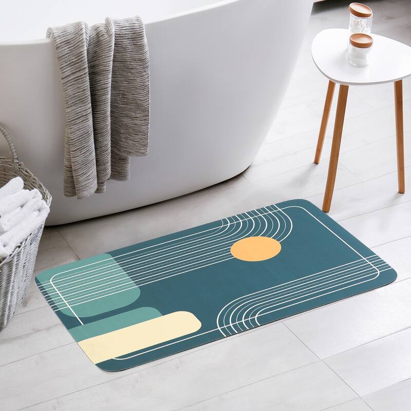 Bath Mat Rug, Abstract Non-Slip Absorbent Bathroom Floor Mat, Easy to Clean, Shower Rug for Shower Bathtub