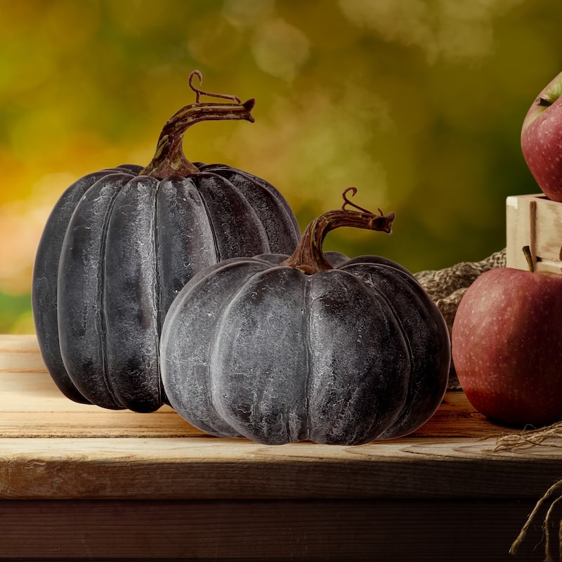 6" Waterproof Weathered Pumpkin Set of 2