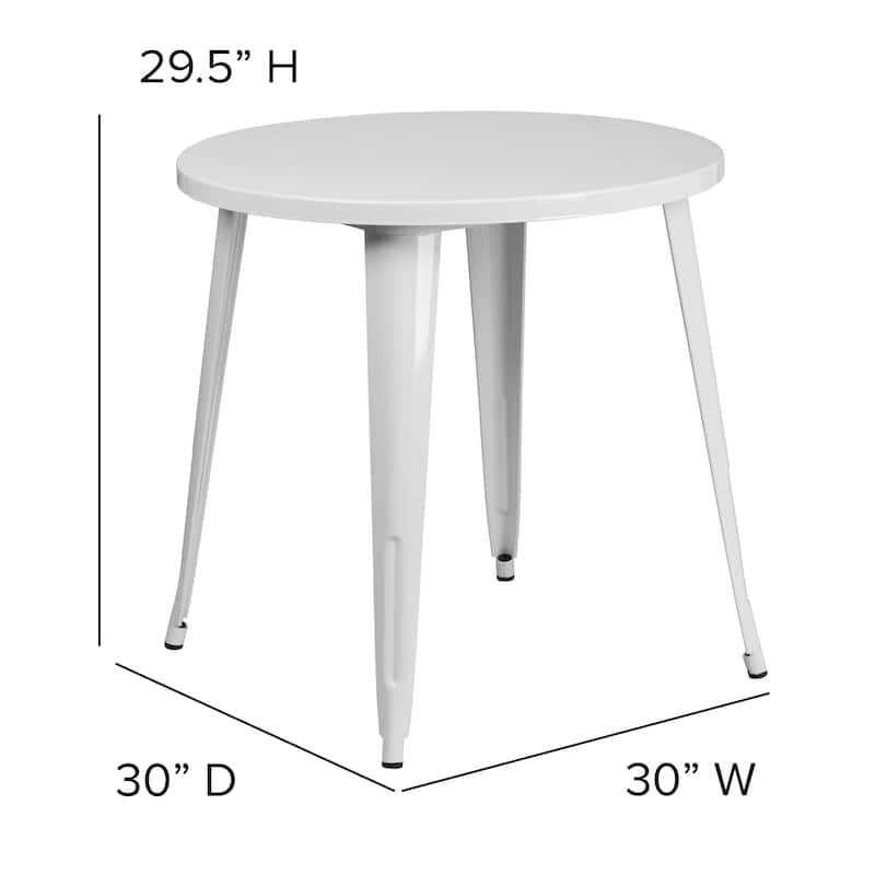 30'' Round Metal Indoor-Outdoor Table - 30"W x 30"D x 29.5"H