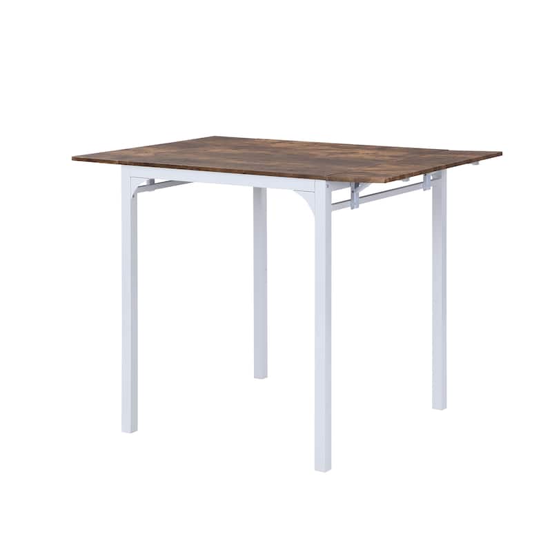 Counter Height Dining Table Set, 5-Piece Drop Leaf Dining Table Set with Drop Leaf Table and 4 High Dining Chairs