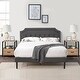 preview thumbnail 26 of 49, VECELO 3-Pieces Modern Upholstered Bed with Height Adjustable Headboard and Nightstands Sets