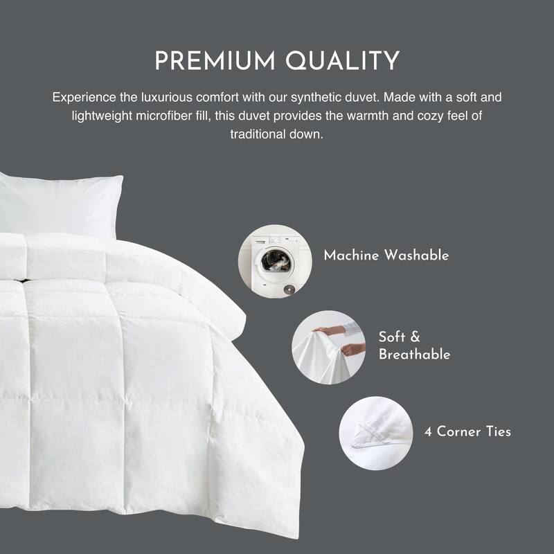 Highland Feather All Season Down Alternative Comforter Soft Duvet Insert with Corner Ties