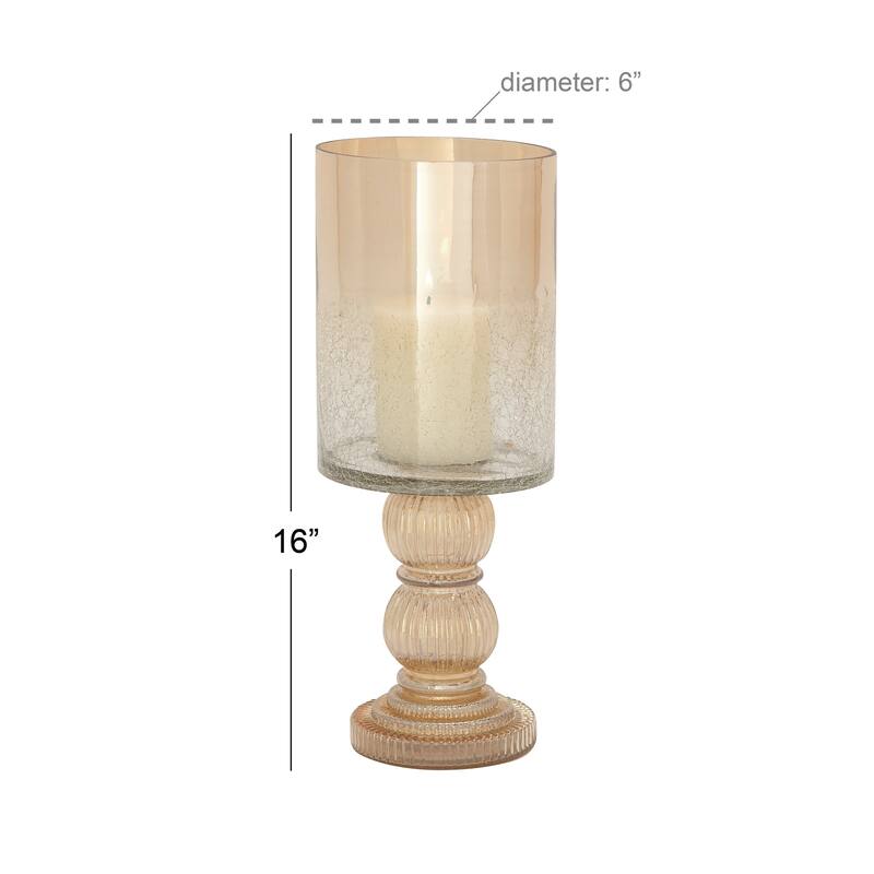 Glass Traditional Hurricane Lamp 16 x 6 x 6 - 6 x 6 x 16
