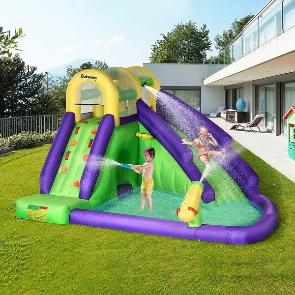 Outsunny 5 in 1 Inflatable Water Slide Kids Castle Bounce House
