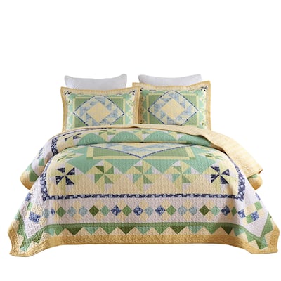 MarCielo 3 Pcs Summer Lightweight Quilt Bedspread Set B197