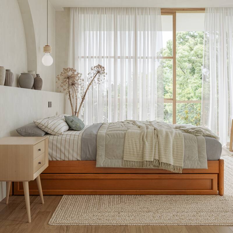 Barcelona Panel Platform Bed with Twin Trundle