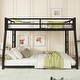preview thumbnail 1 of 9, Full XL over Queen Size Metal Frame Bunk Bed for Teens & Adults with 2 Side Ladder and Safety Guardrail, Under Bed Storage Black