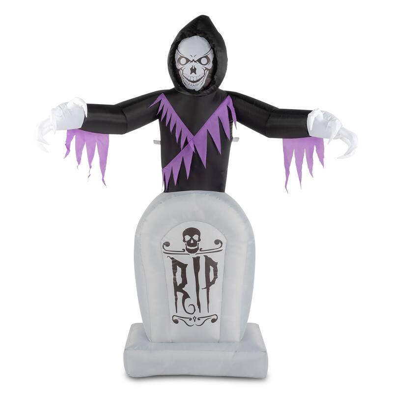 8 Feet Garden 3Pack LED String Lights Grim Reaper and Grave Inflatable Halloween Decoration