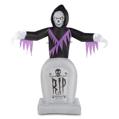 8 Feet Garden 3Pack LED String Lights Grim Reaper and Grave Inflatable Halloween Decoration