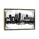 preview thumbnail 4 of 10, iCanvas "Mexico City Black And White Framed Skylines" by WallDecorAddict Framed Gold - 18x26