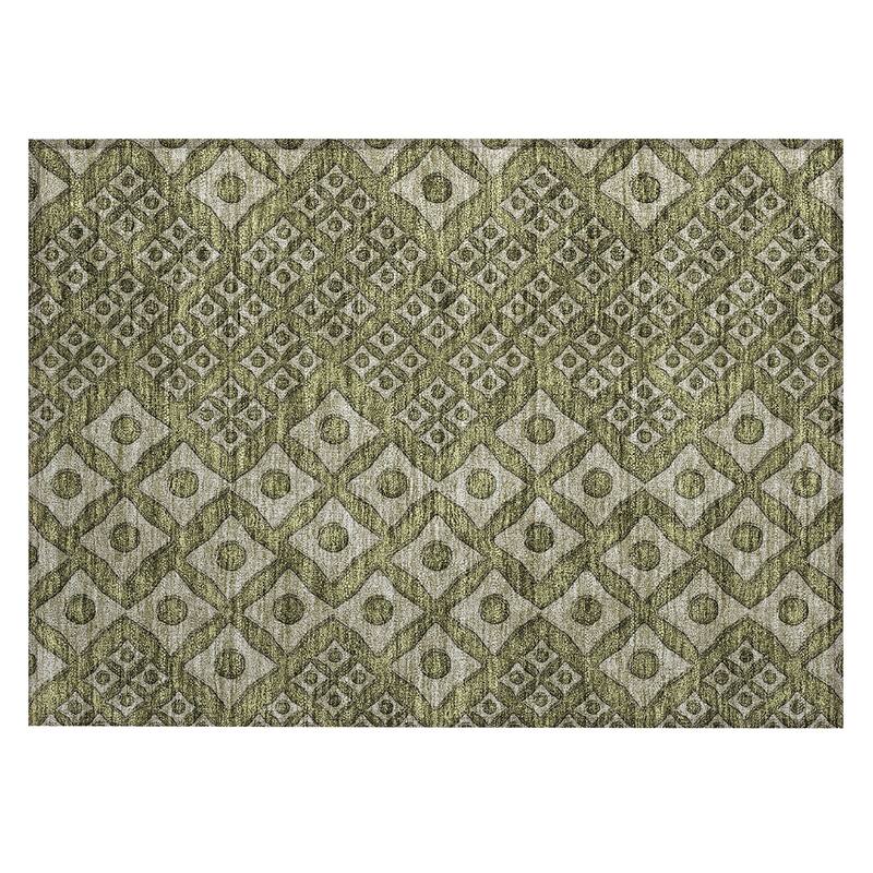 Machine Washable Indoor/ Outdoor Chantille Diamond Geo Rug